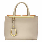 Fendi Handbag Leather Beige Gold