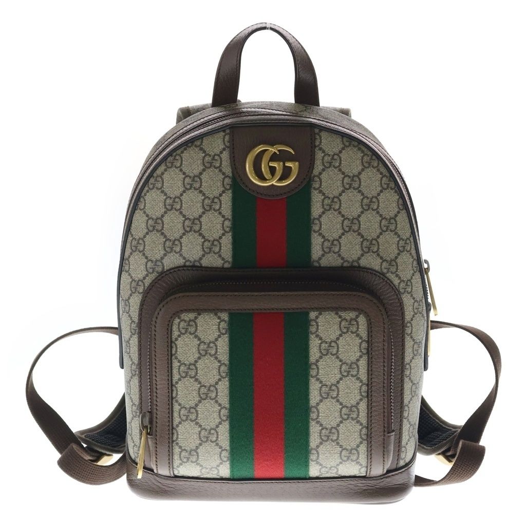 Gucci Ophidia GG Supreme Backpack Leather Beige Brown