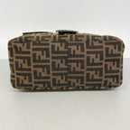 Fendi Handbag Mamma Bucket Nylon Canvas Brown Silver — view 3