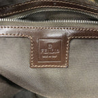 Fendi Handbag Mamma Bucket Nylon Canvas Brown Silver — view 5