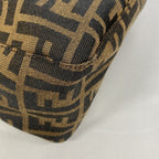 Fendi Handbag Mamma Bucket Nylon Canvas Brown Silver — view 6