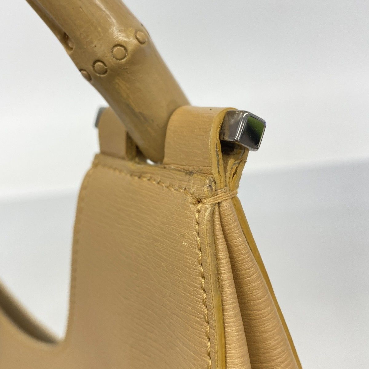 Gucci Handbag Bamboo 001 Leather Beige Silver — view 6