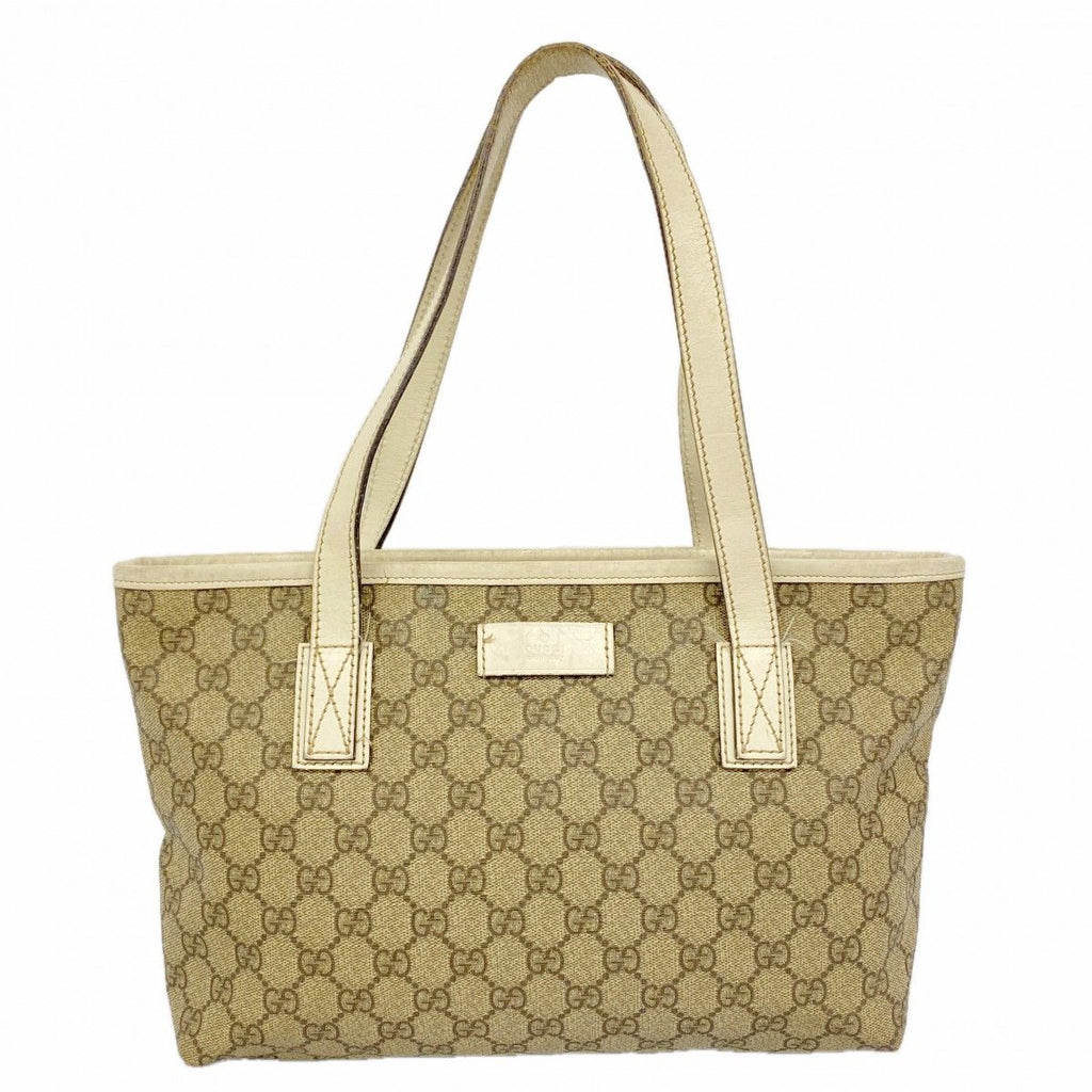 Gucci Tote GG Supreme Brown Beige Silver