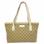 Gucci Tote GG Supreme Brown Beige Silver