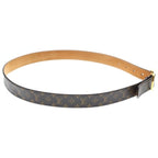 Louis Vuitton Monogram Ceinture Leather Belt Brown 80 32 Gold — view 3