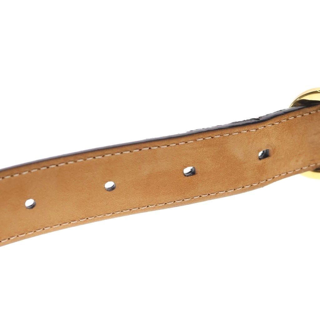 Louis Vuitton Monogram Ceinture Leather Belt Brown 80 32 Gold — view 6