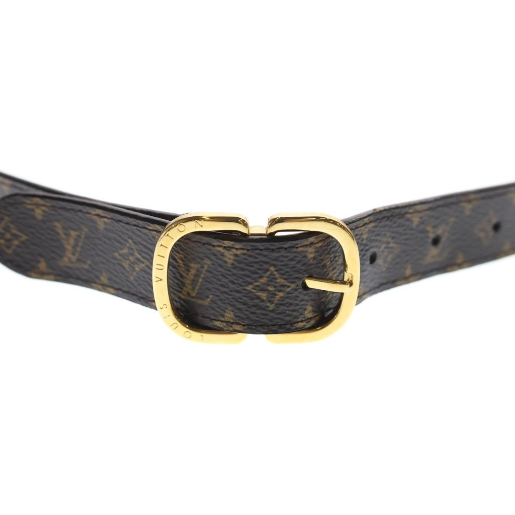 Louis Vuitton Monogram Ceinture Leather Belt Brown 80 32 Gold — view 4