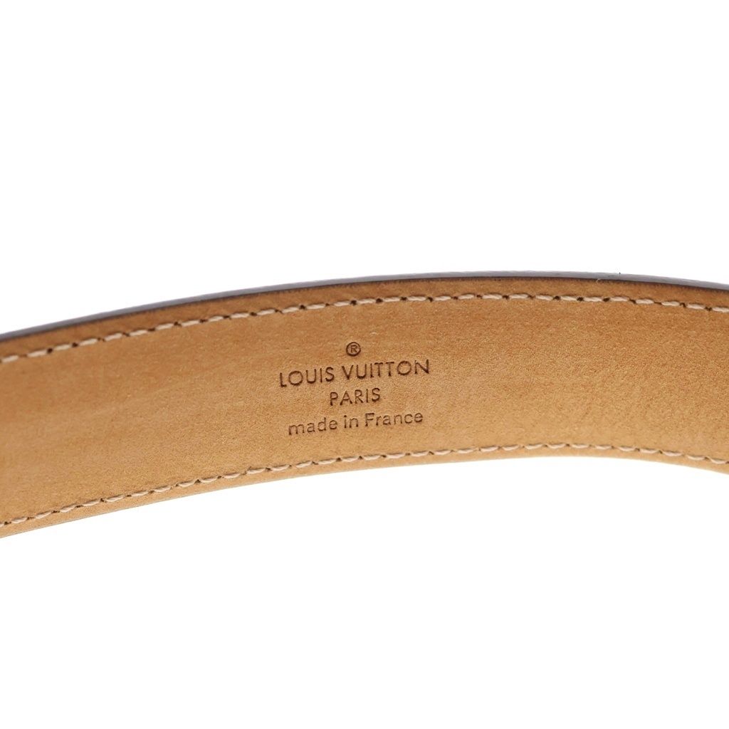 Louis Vuitton Monogram Ceinture Leather Belt Brown 80 32 Gold — view 5