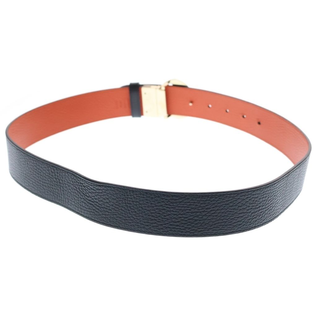 Gucci GG Supreme Reversible Belt Black Orange Leather Gold — view 2