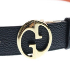 Gucci GG Supreme Reversible Belt Black Orange Leather Gold — view 4