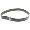 Louis Vuitton Ceinture Reversible Belt Khaki Monogram Gold
