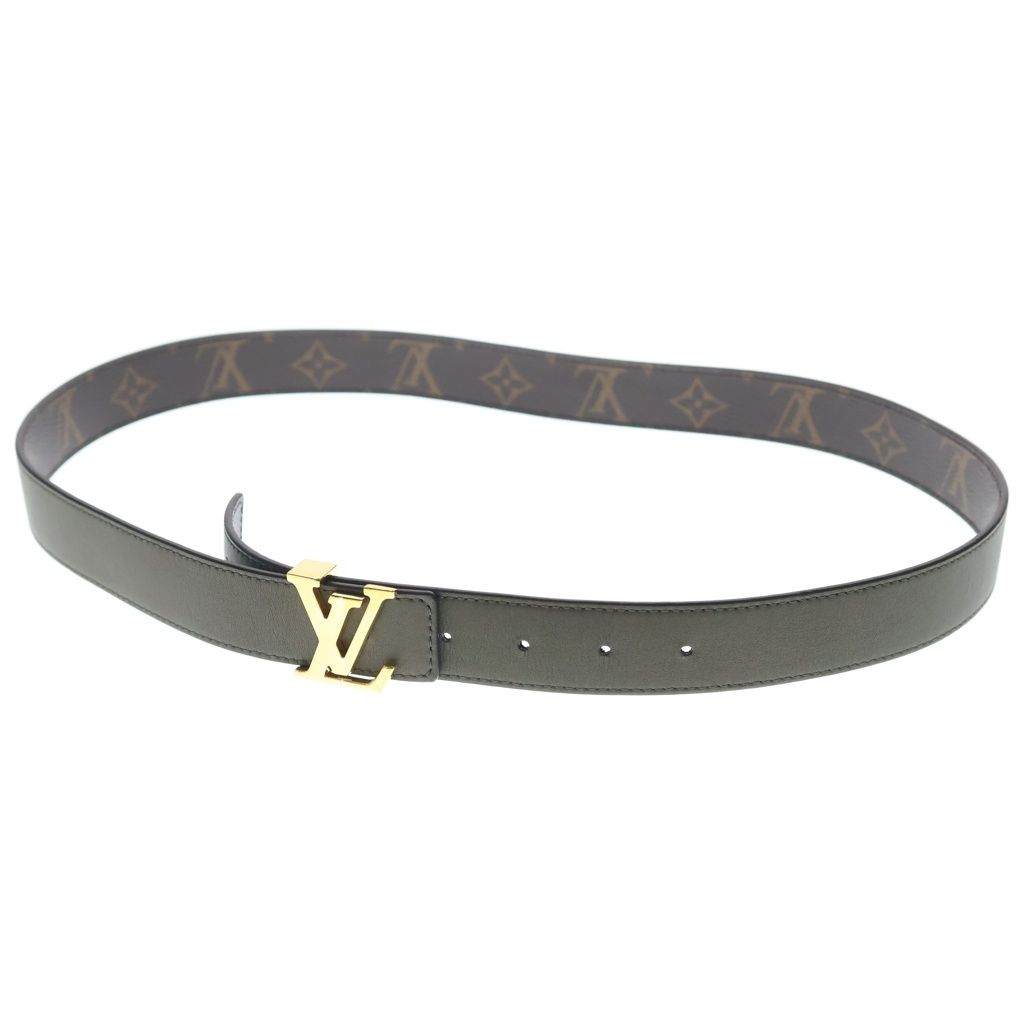 Louis Vuitton Ceinture Reversible Belt Khaki Monogram Gold — view 6