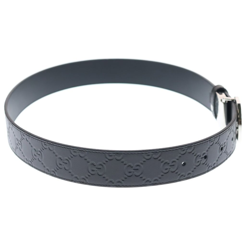 Gucci Interlocking Leather Belt Brown Silver — view 4