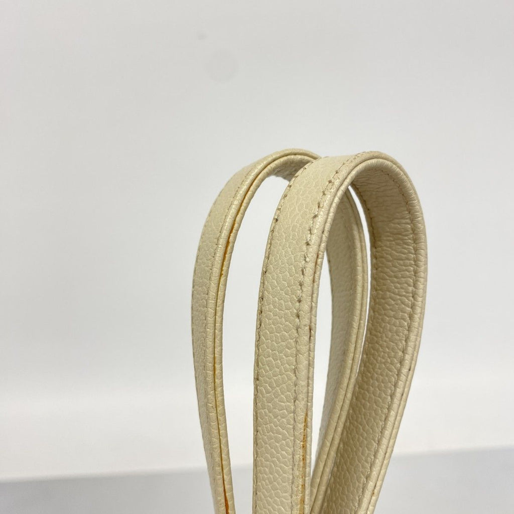 Chanel Chain Tote Deauville Leather Ivory Silver — view 9