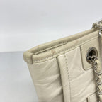 Chanel Chain Tote Deauville Leather Ivory Silver — view 6