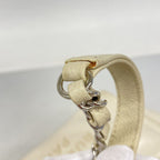 Chanel Chain Tote Deauville Leather Ivory Silver — view 8