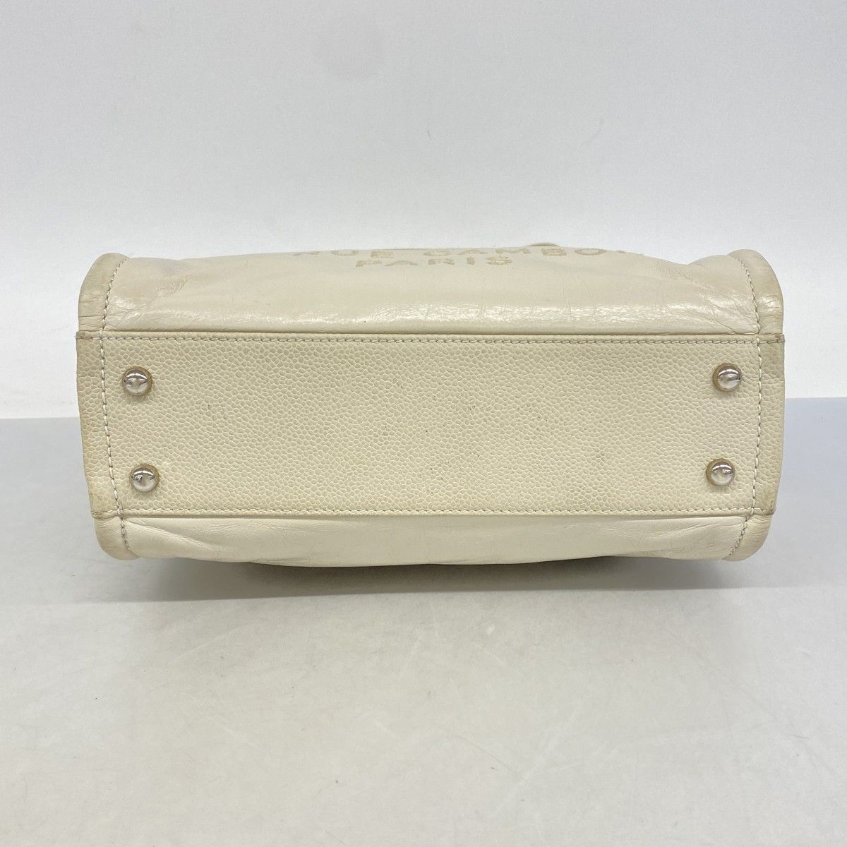 Chanel Chain Tote Deauville Leather Ivory Silver — view 3