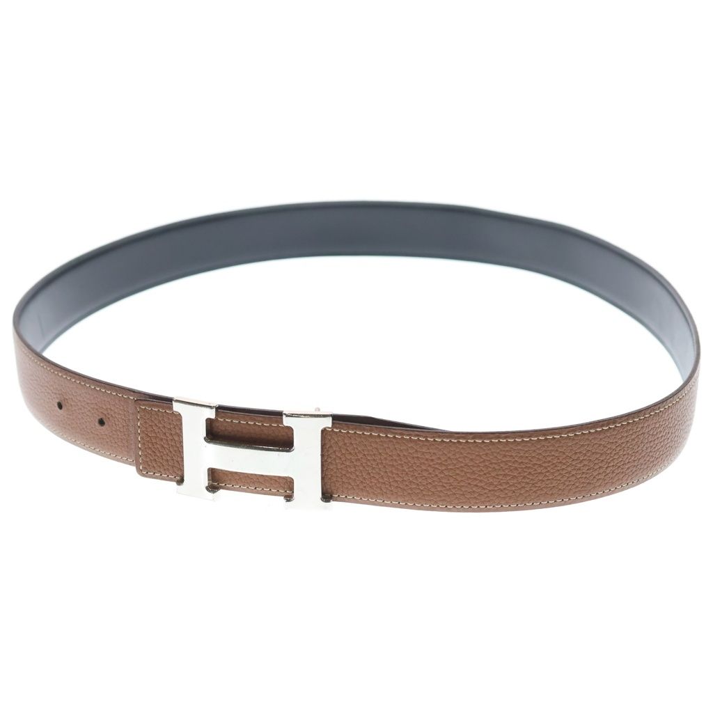 Hermes Constance Reversible Leather Belt Black Brown Silver — view 6