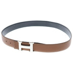 Hermes Constance Reversible Leather Belt Black Brown Silver — view 6