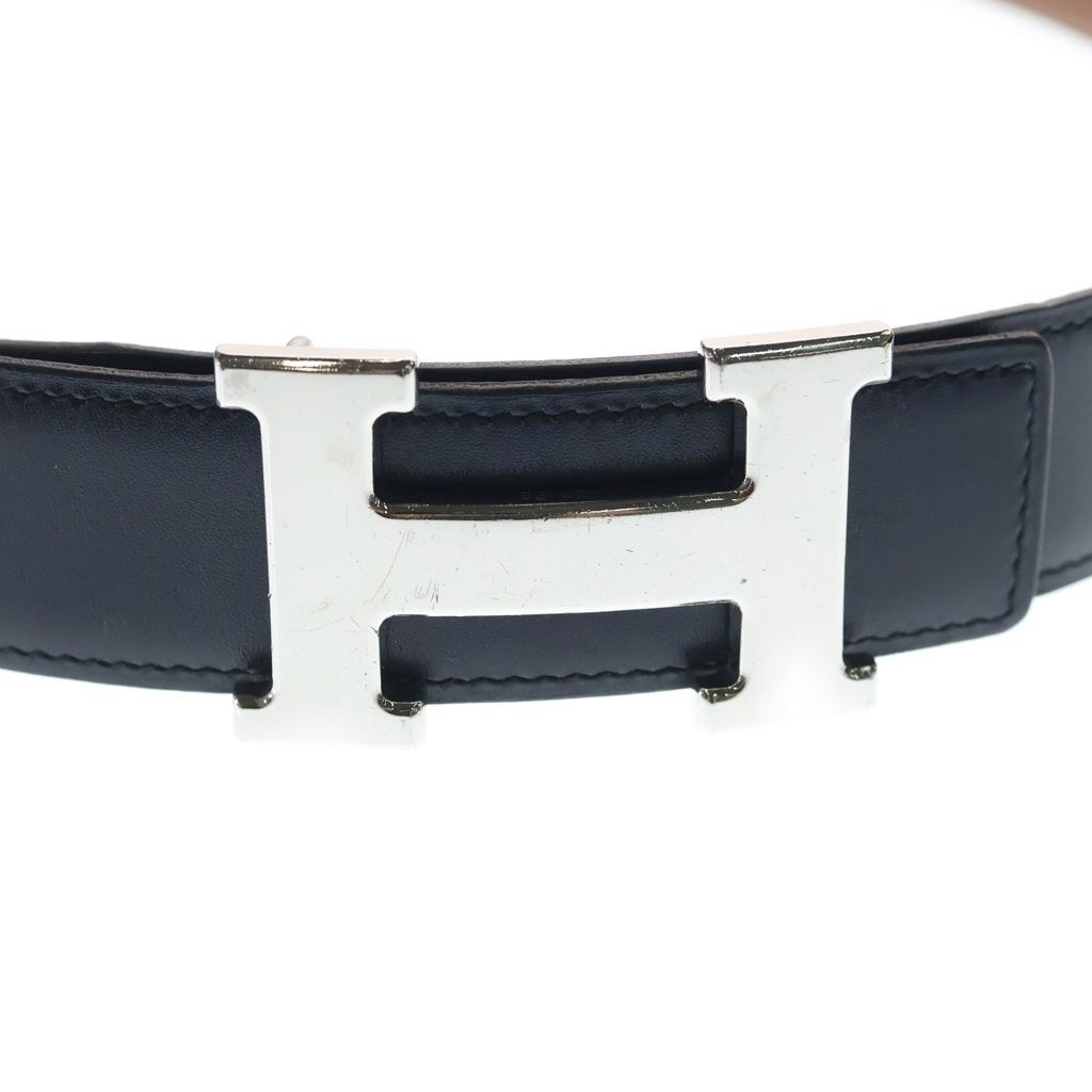 Hermes Constance Reversible Leather Belt Black Brown Silver — view 4