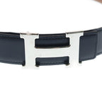 Hermes Constance Reversible Leather Belt Black Brown Silver — view 4