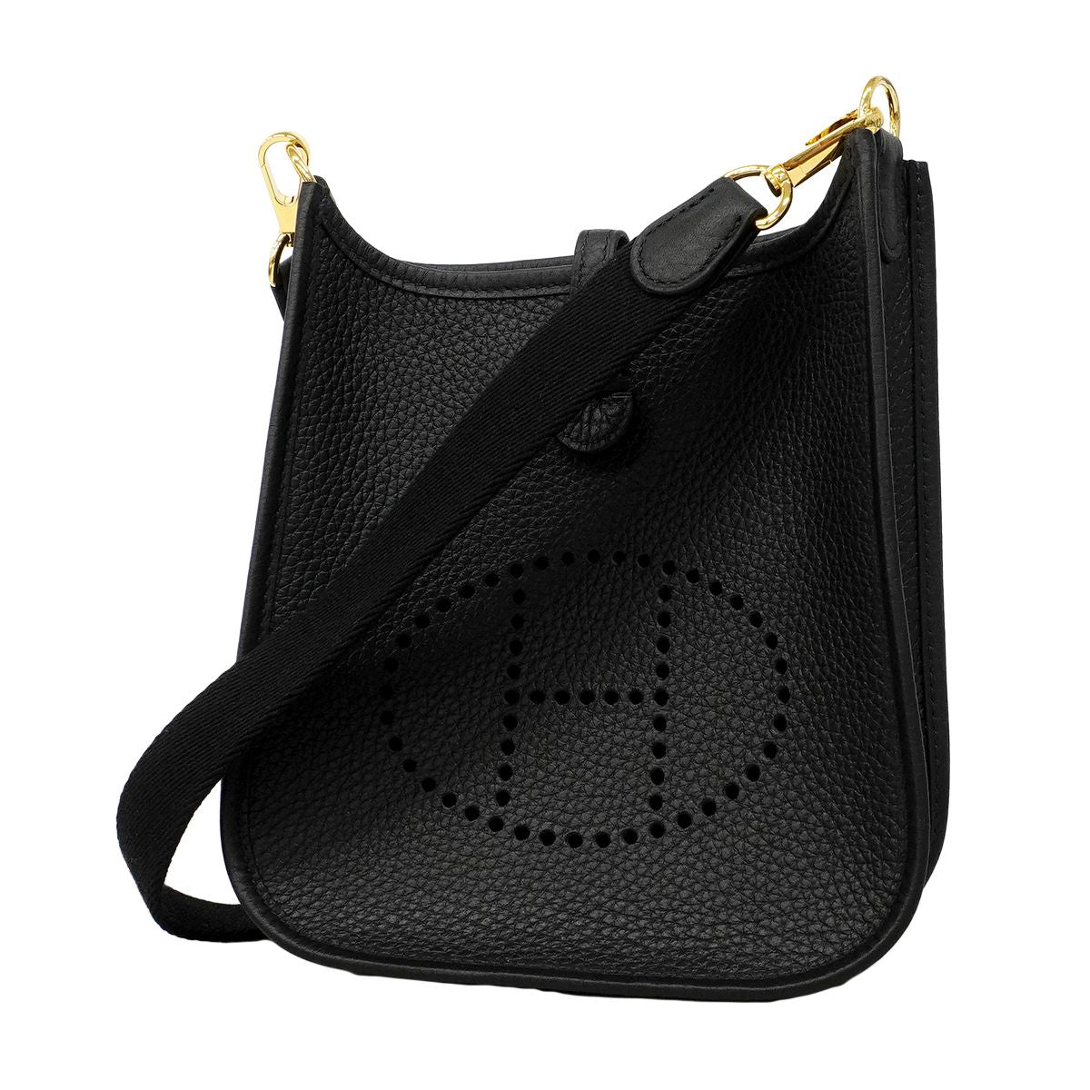 Hermes Pochette Evelyne TPM Taurillon Black Gold Handbag