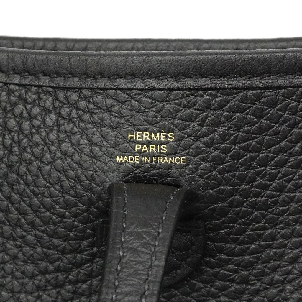 Hermes Pochette Evelyne TPM Taurillon Black Gold Handbag — view 5