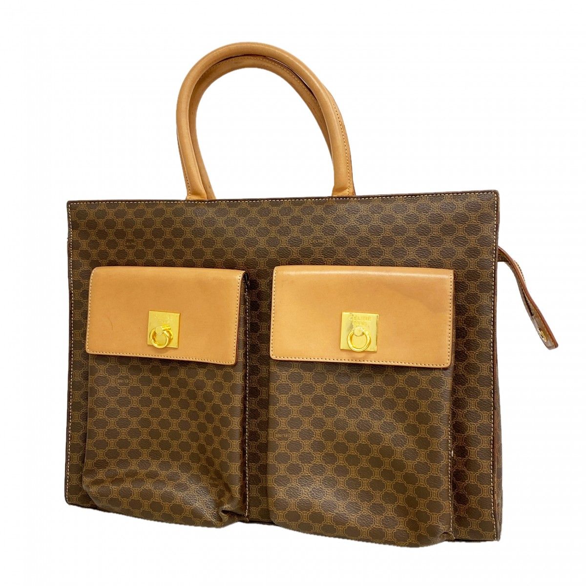Celine Tote Macadam Brown Gold