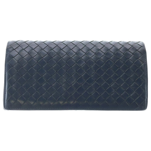 Bottega Veneta Intrecciato Light Tourmaline Bifold Wallet Navy