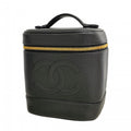 Chanel Vanity Bag Caviar Leather Black Gold