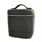 Chanel Vanity Bag Caviar Leather Black Gold