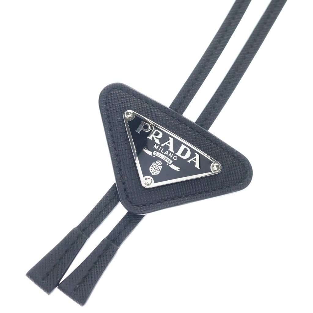 Prada Saffiano Leather Bolo Tie Black