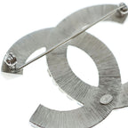 Chanel CC Logo Square Crystal Stone Brooch Silver — view 6