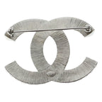 Chanel CC Logo Square Crystal Stone Brooch Silver — view 2