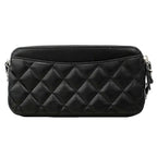 Chanel Shoulder Bag Quilted Lambskin Black Silver — view 9