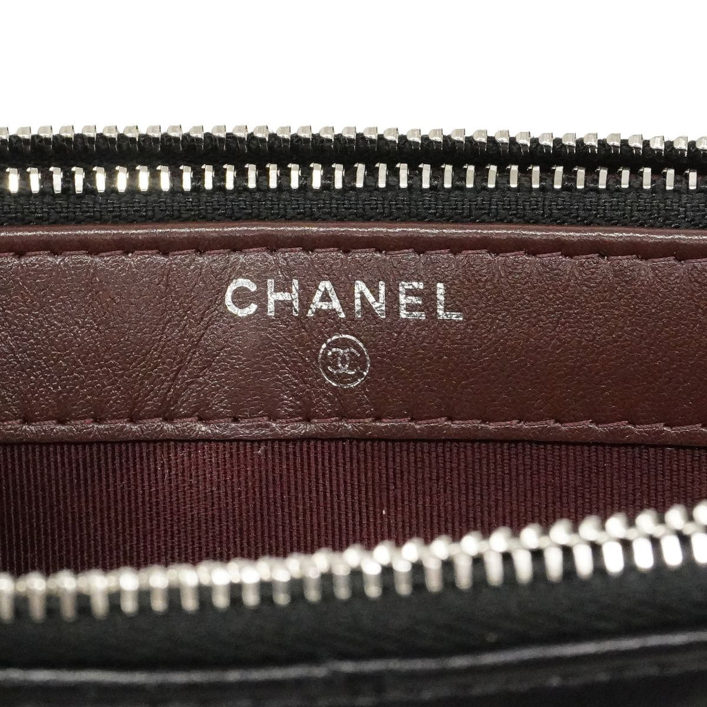 Chanel Shoulder Bag Quilted Lambskin Black Silver — view 5