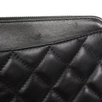 Chanel Shoulder Bag Quilted Lambskin Black Silver — view 7