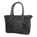Chanel Tote Paris New York Nylon Black Silver
