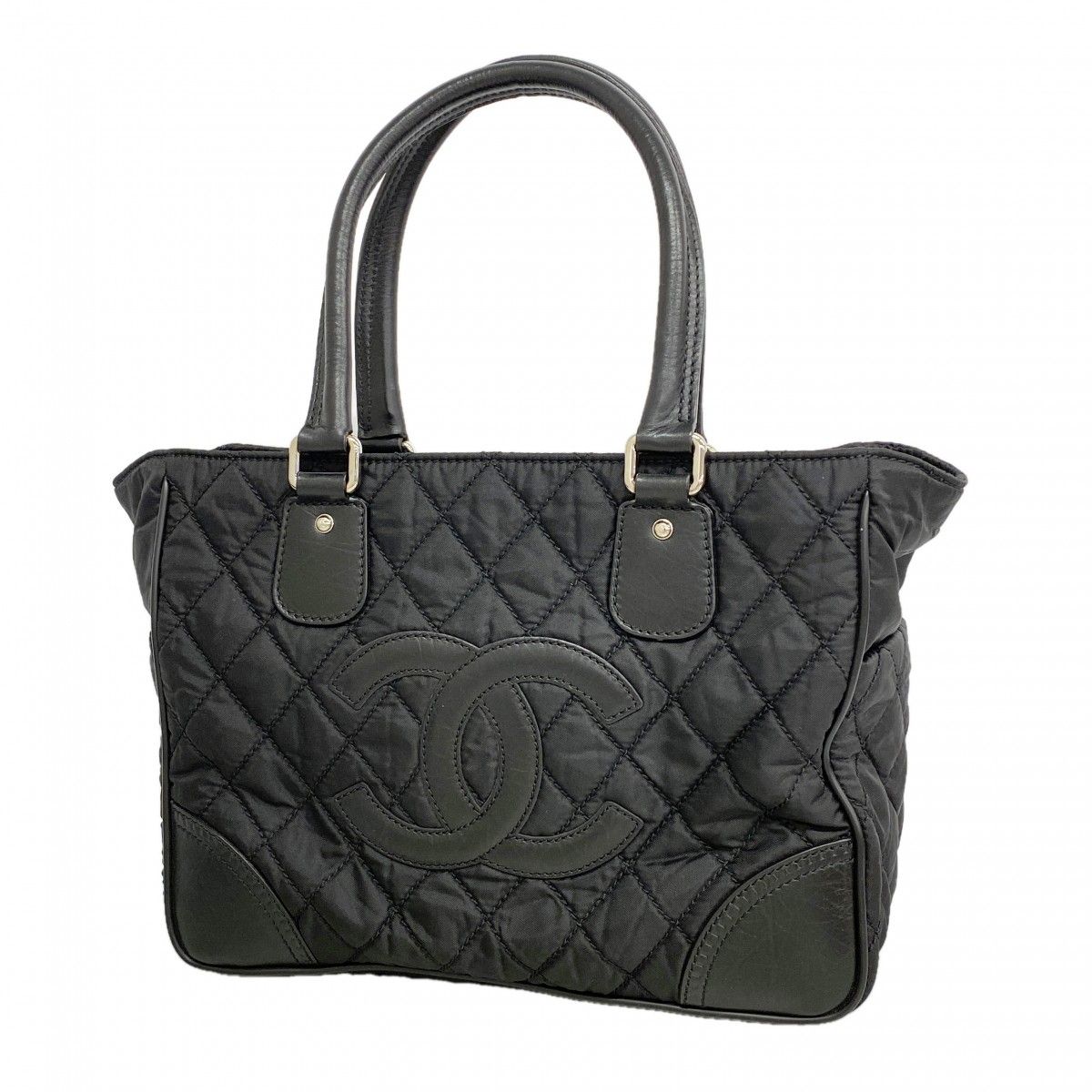 Chanel Tote Paris New York Nylon Black Silver