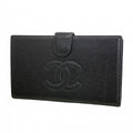 Chanel Wallet Caviar Leather Black Gold