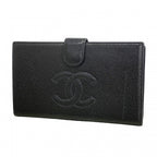 Chanel Wallet Caviar Leather Black Gold
