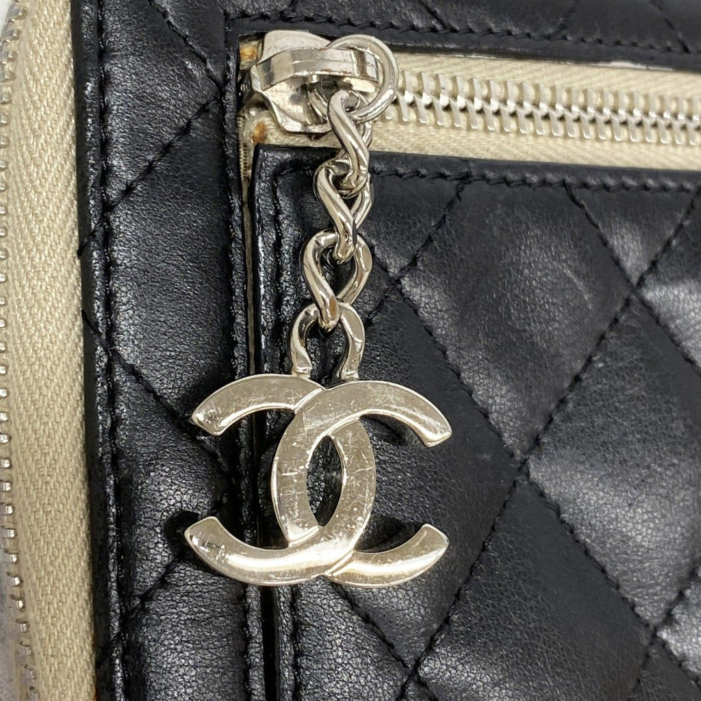 Chanel Wallet Quilted Lambskin Black Silver — view 8