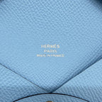 Hermes Card Case Calvi Veau Epsom Celeste Silver — view 4