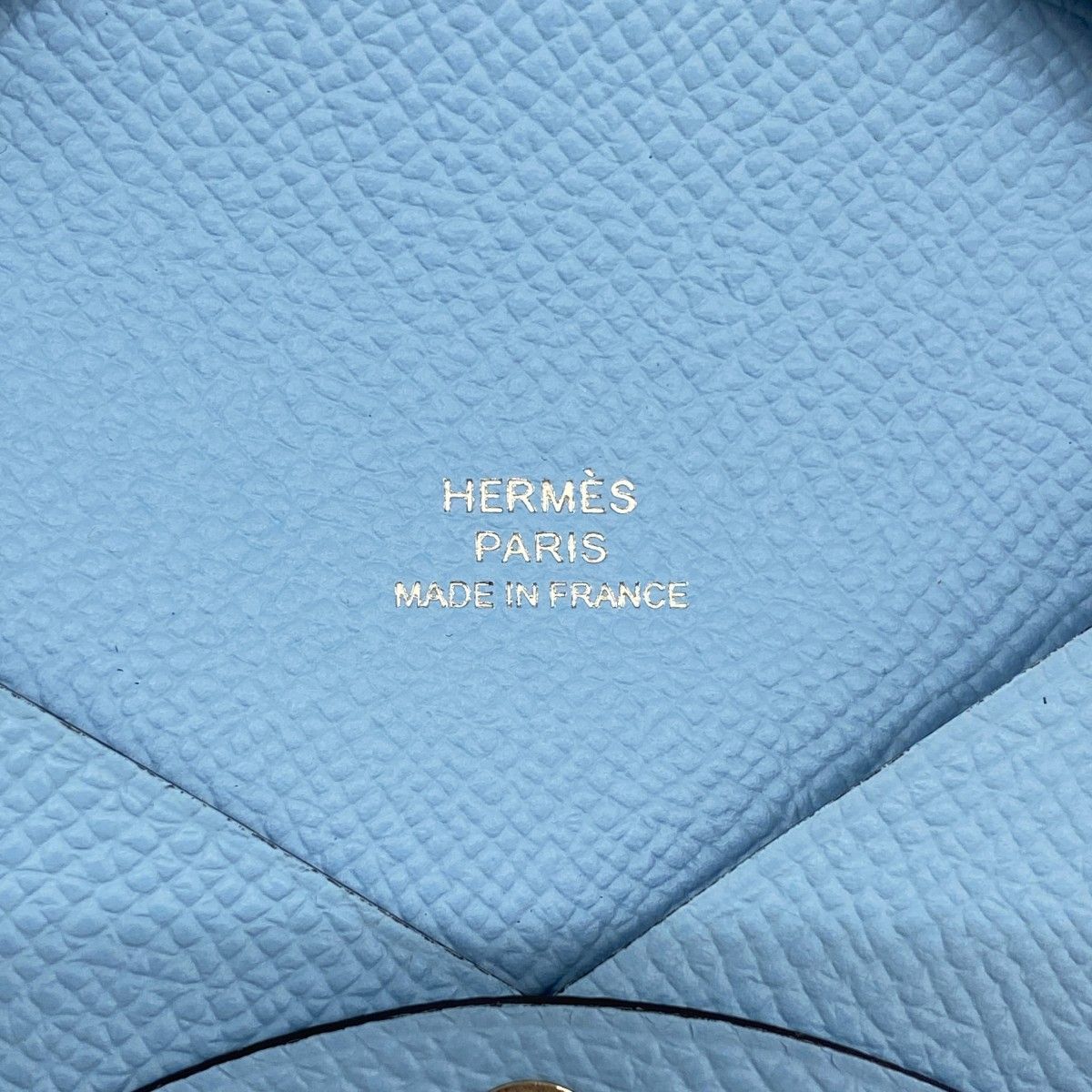 Hermes Card Case Calvi Veau Epsom Celeste Silver — view 4