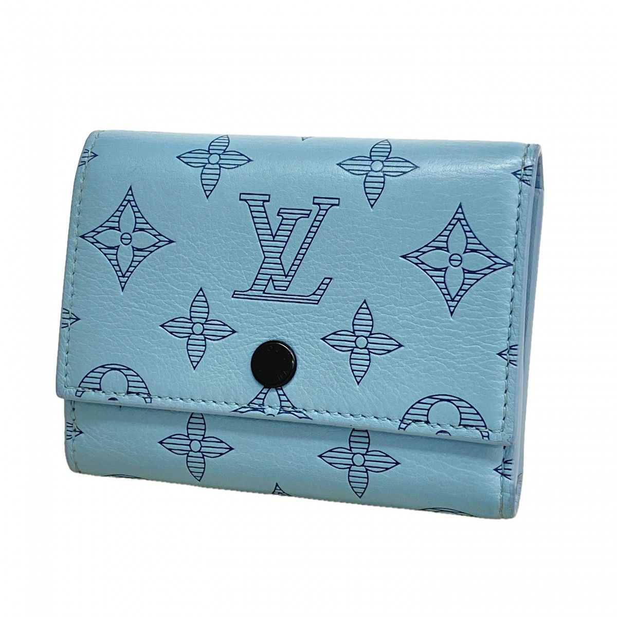 Louis Vuitton Trifold Wallet Monogram Shadow Victor Blue