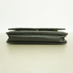 Chanel Shoulder Wallet Quilted Caviar Leather Black Gold — view 3