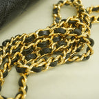 Chanel Shoulder Wallet Quilted Caviar Leather Black Gold — view 8