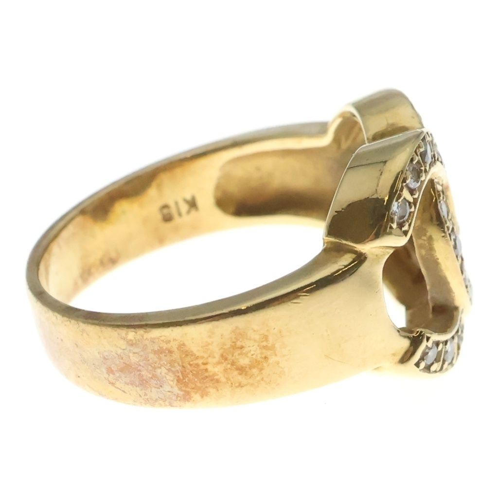 Chanel CC Logo Diamond 18k Yellow Gold Ring — view 3