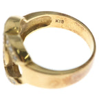 Chanel CC Logo Diamond 18k Yellow Gold Ring — view 6