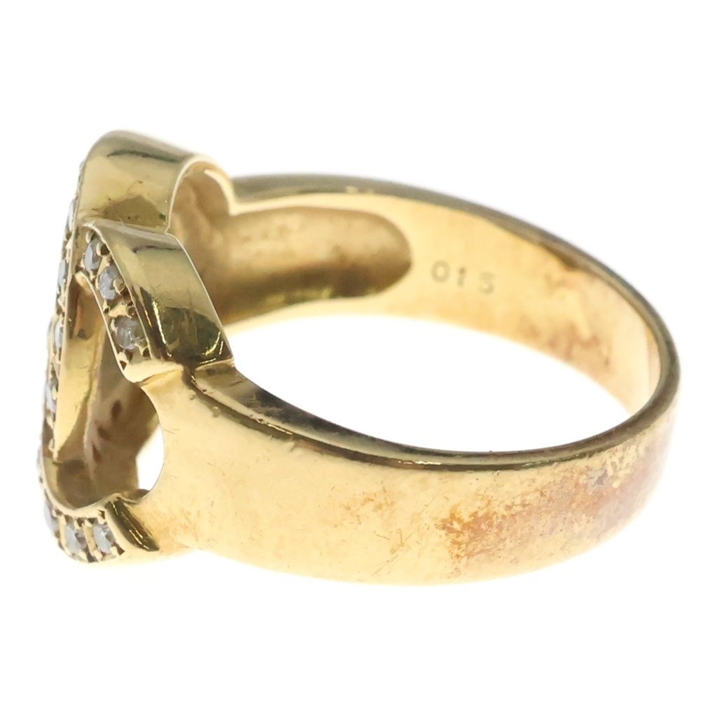 Chanel CC Logo Diamond 18k Yellow Gold Ring — view 4